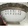 Bol en porcelaine chinoise, bordure argentée
