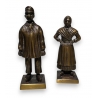 Paire de bronzes couple de paysans