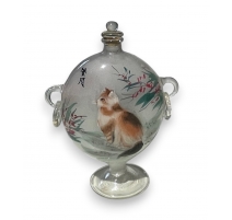 Flacon peint sous-verre Chats