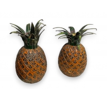 Paire de petits bougeoirs Ananas cloisonnés