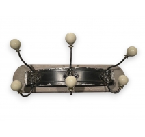 Porte manteau en bois et métal et porcelaine