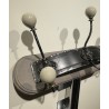Wood, metal and porcelain coat rack