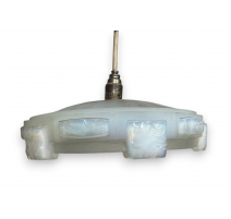 Suspension Art Deco en verre opalescent