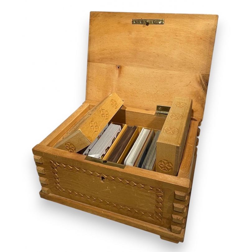 Carved beech game box