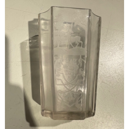 Verre gravé Chasse et Armoiries