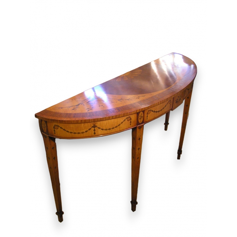 Half-moon mahogany console table at  Moinat SA  - Antiques and home décor