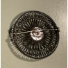 Broche filigrane en argent cabochon orange
