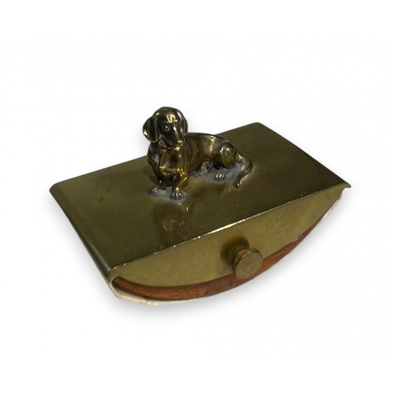 Small brass dog-shaped blotter