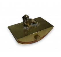 Petit buvard en laiton Chien