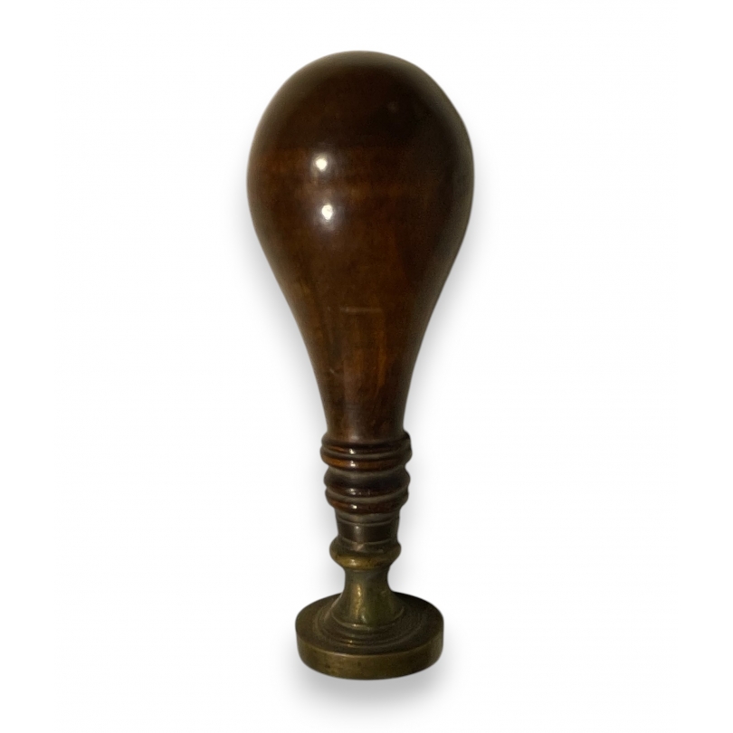 Sceau en laiton et bois F.S.