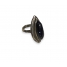 Bague en argent cabochon noir