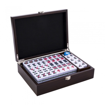 Jeu de Mah-jong, coffret bois