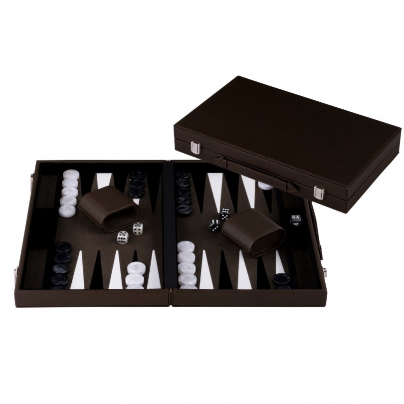 Coffret de Backgammon brun