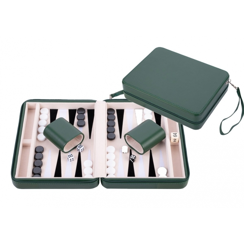 Coffret de Backgammon de voyage Vert