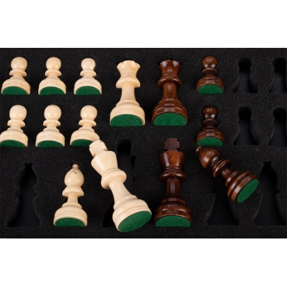 Plateau d\'échec avec pions en noyer et érable