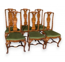 Suite de 6 chaises hollandaises à dossier haut