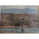 Tableau "La lavandière" signé FW