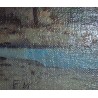 Tableau \"La lavandière\" signé FW