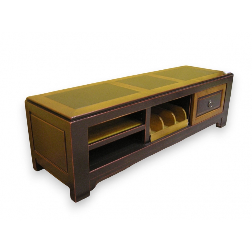 Black wooden low cabinet, door by  Moinat SA  - Antiques and home décor