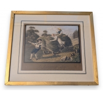 Gravure "La fenaison des alpes" par KOENIG