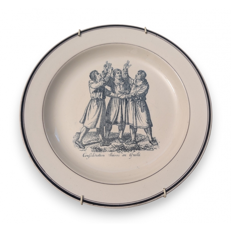 Assiette "Grütli" en faïence de Baylon