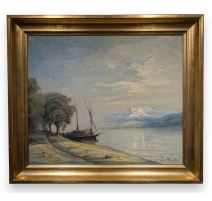 Tableau "Les Dents du Midi" signé BAUDIT