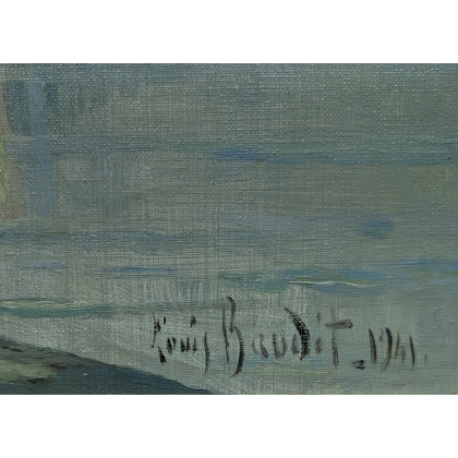 Tableau \"Les Dents du Midi\" signé BAUDIT
