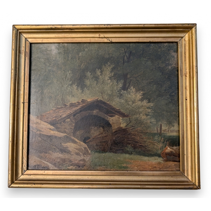 Tableau \"Four à Maglan\" signé F. DIDAY