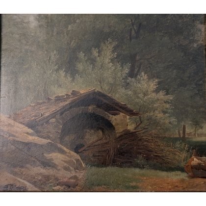 Tableau \"Four à Maglan\" signé F. DIDAY