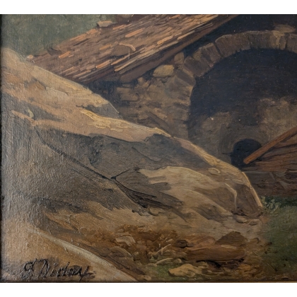 Tableau \"Four à Maglan\" signé F. DIDAY