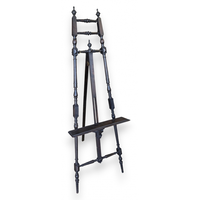 Blackened wooden easel