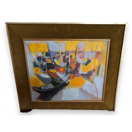 Tableau \"Venise\" signé M.E. SARTHOU