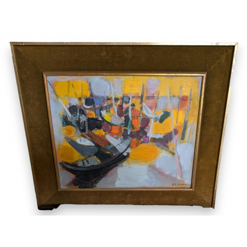 Tableau \"Venise\" signé M.E. SARTHOU