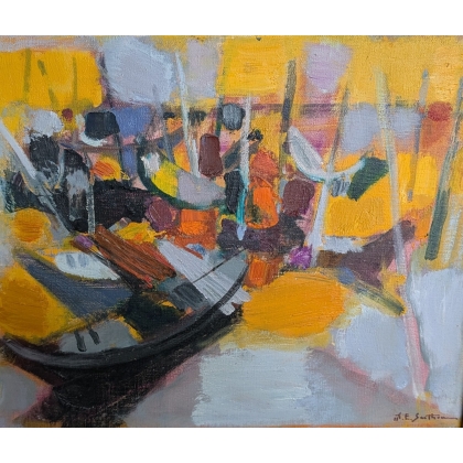 Tableau \"Venise\" signé M.E. SARTHOU