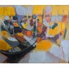 Tableau \"Venise\" signé M.E. SARTHOU