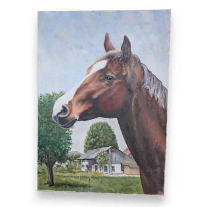 Tableau \"Cheval\" signé A EGOLF 97