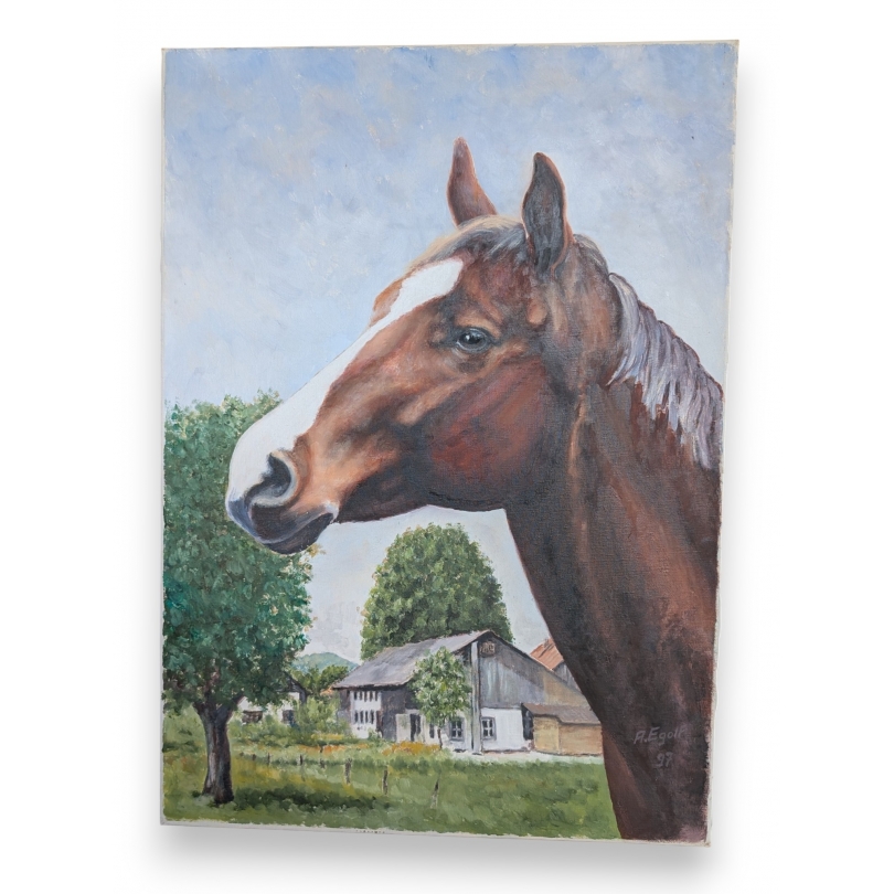 Tableau \"Cheval\" signé A EGOLF 97
