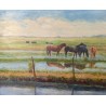 Tableau \"Chevaux\" signé A EGOLF 1985