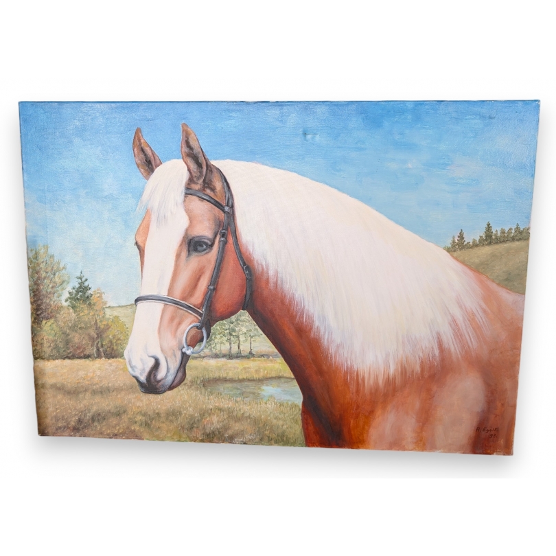 Tableau "Cheval" signé A EGOLF 93