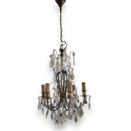 Petit lustre à cristaux à 6 lumières