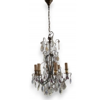 Petit lustre à cristaux à 6 lumières
