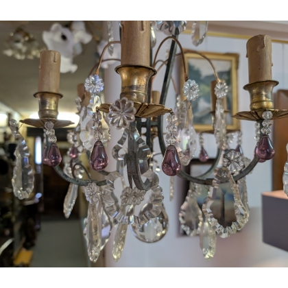Petit lustre à cristaux à 6 lumières