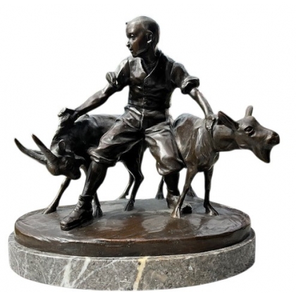 Bronze \"Chèvrier\" signé M. HILLER