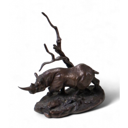 Bronze \"Rhinoceros noir\" par POLLAND