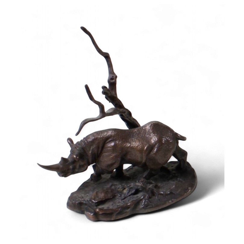 Bronze \"Rhinoceros noir\" par POLLAND