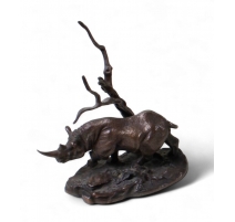Bronze "Rhinoceros noir" par POLLAND