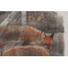 Engraving entitled ‘Two Foxes’, signed by Robert HAINARD