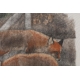 Gravure "Deux renards" signée Robert HAINARD