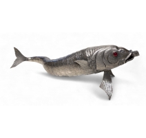 Grand poisson articulé en argent, yeux en verre