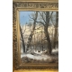 Tableau "Chevreuils sous la neige" signé L. VACANO